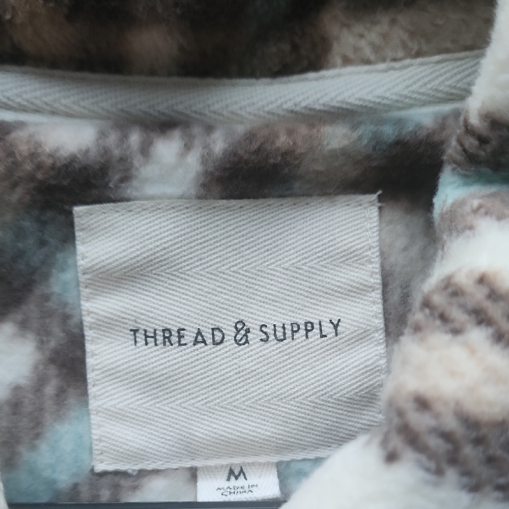 Thread & Supply Plaid Button-Up Sherpa Shacket - Picture 2 of 5